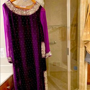 South Asian velvet suit